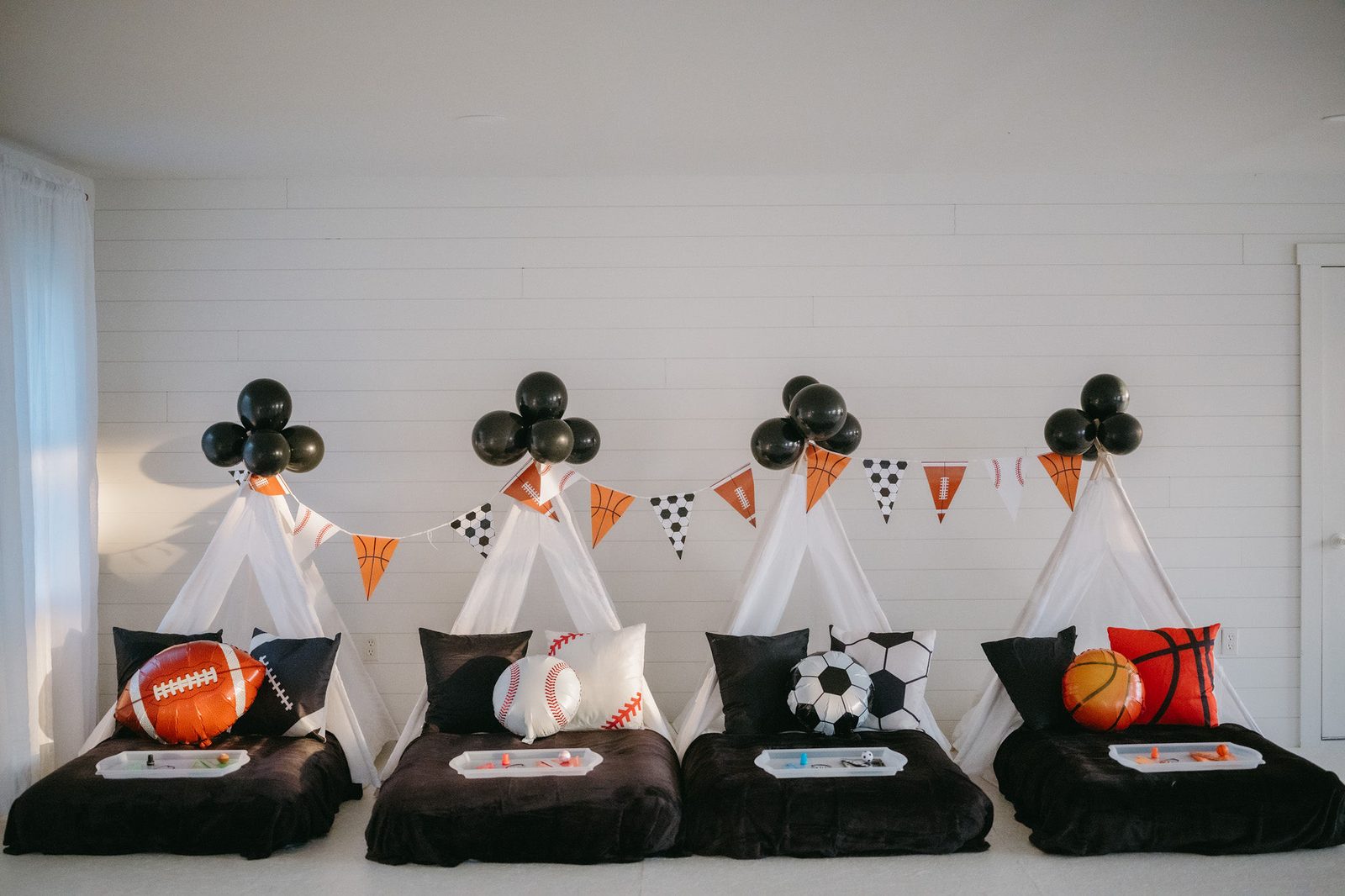 Sport Crazy teepees in a row